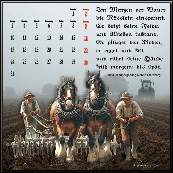 März 2025 Kalender des Monats